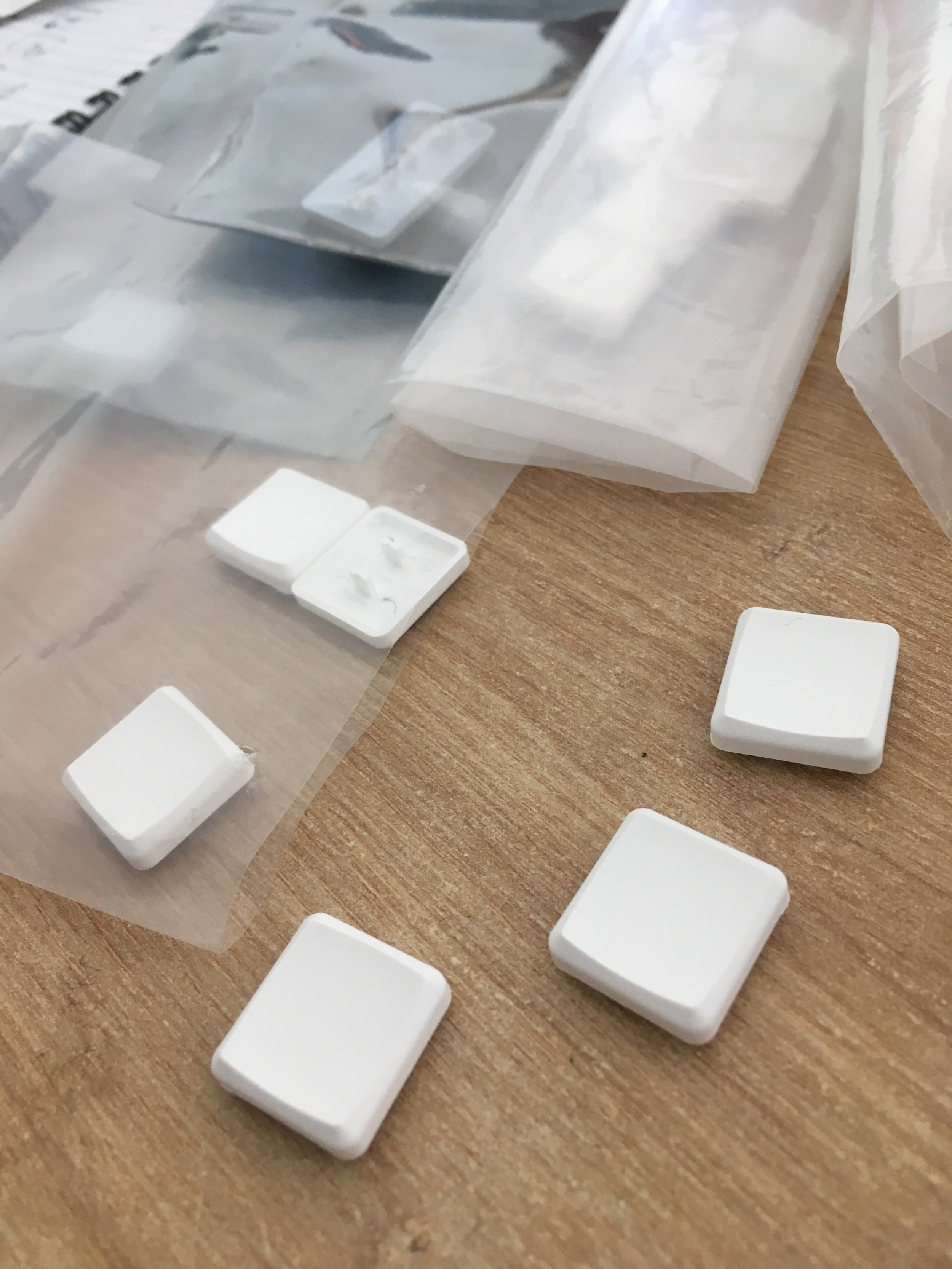 A production sample of the MBK Choc Keycaps.